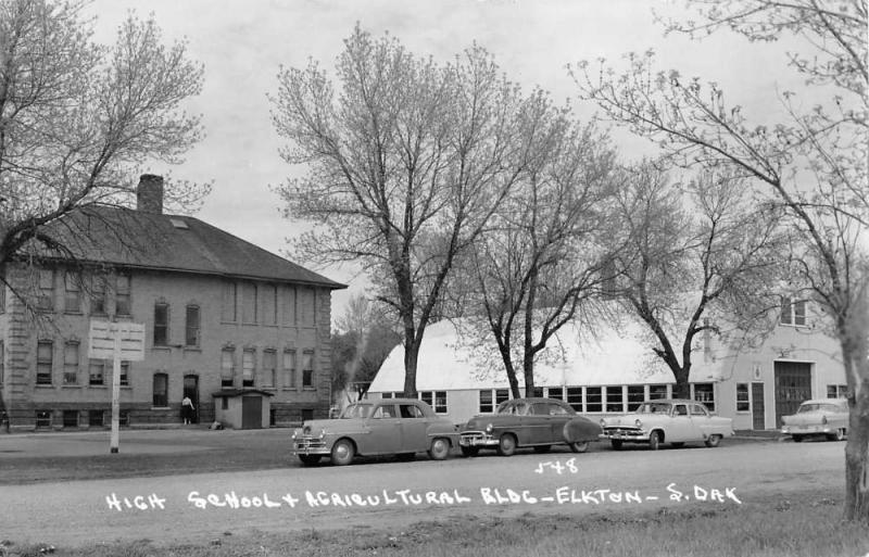 Elkton South Dakota High School Agricultural Bldg Real Photo Postcard K82216