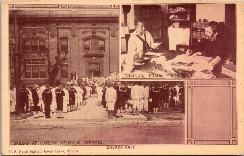 PC Sailors Outdoor Religious Services US Naval Station Great Lakes Illinois~3910 