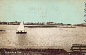 RYHL DENBIGHSHIRE WALES UK~SAILING BOAT ON MARINE LAKE~1907 DAINTY SERS POSTCARD