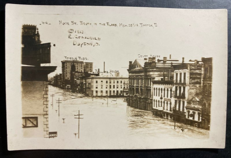 Mint USA RPPC Postcard Dayton Ohio Main Street South In The Flood 