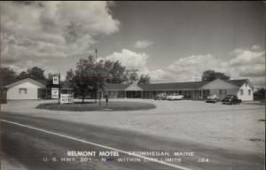 Skowhegan ME Belmont MOtel c1950s-60s Real Photo Postcard