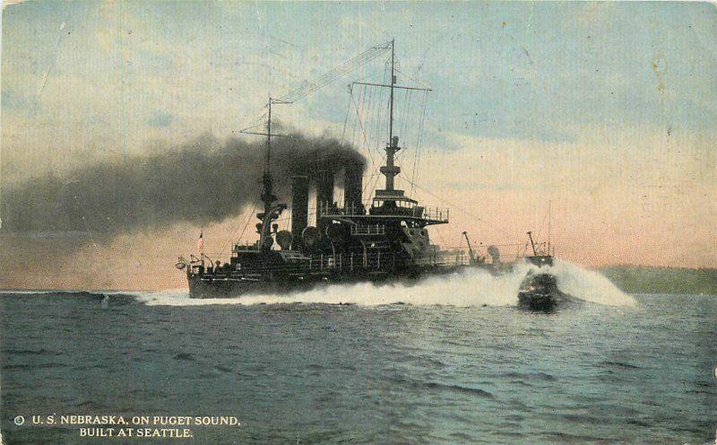 1917 Navy Military US Nebraska Puget Sound SEATTLE WASHINGTON Teich 4676