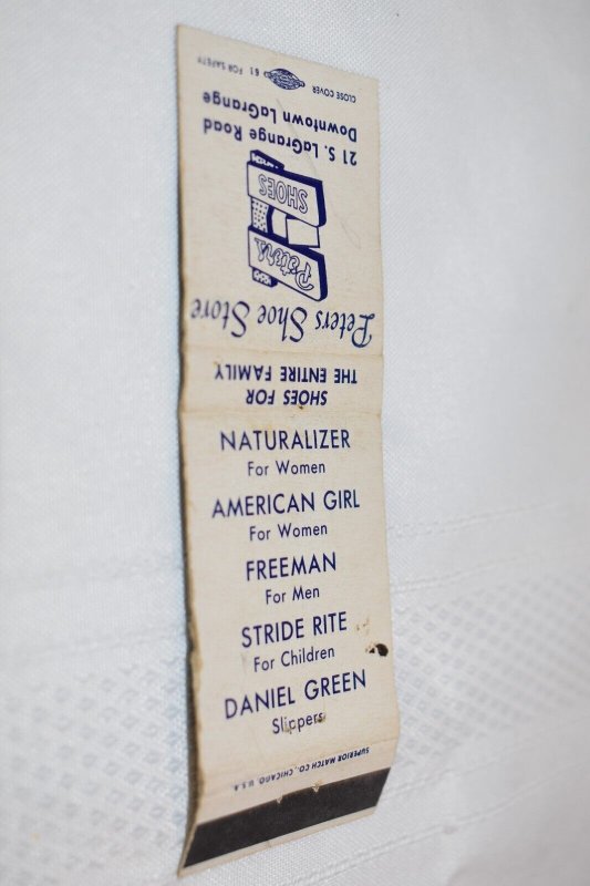 Peters Shoe Store LaGrange Illinois 20 Strike Matchbook Cover