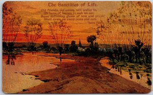 The Sanctities Of Life Old Scene Poetry by John Revie Sunset Postcard