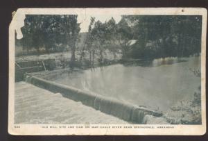 SPRINGDALE ARKANSAS OLD MILL SITE DAM WAR EAGLE RIVER VINTAGE POSTCARD