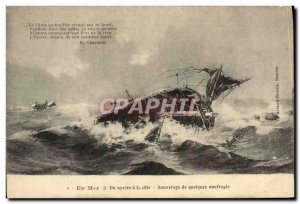 Old Postcard Sea In A Ship A La Cote Rescue From Some Shipwrecks