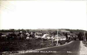 Smyrna Mills ME Panoramic Bird's Eye View Real Photo Vintage Postcard