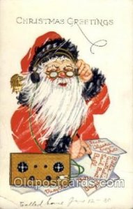 Santa Claus, Christmas 1929 crease bottom left corner and left edge, crease b...