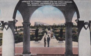 Approach To Formal Garden and Citrus Orchard Panama-California Expo 1915 San ...