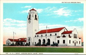 Vtg 1920s O.S.L. Depot Oregon Short Line Railroad Train Boise Idaho ID Postcard