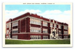 Postcard East Junior High School Parsons Kansas
