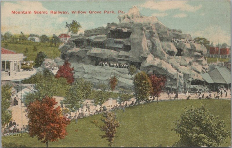 Postcard Mountain Scenic Railway Willow Grove Park PA