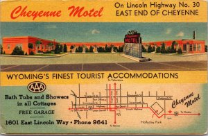 Linen Postcard Cheyenne Motel in Cheyenne, Wyoming~136469