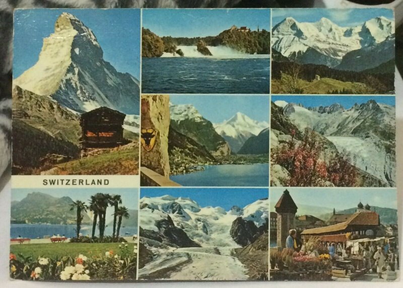 Switzerland Multi-view Matterhorn Rheinfall Eiger Monch etc - posted 1964