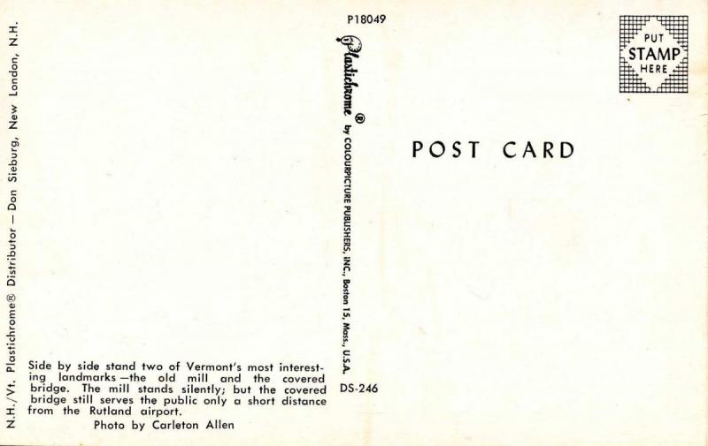 VT - Rutland. Covered Bridge and Old Mill 