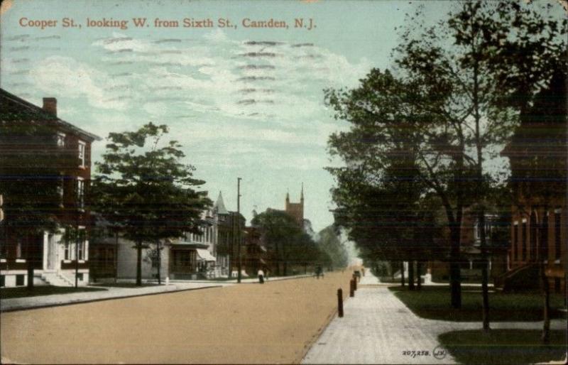 Camden NJ Cooper St. c1910 Postcard