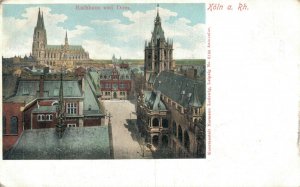 Germany Köln Am Rhein Rathaus Dom Cologne Vintage Postcard 08.26