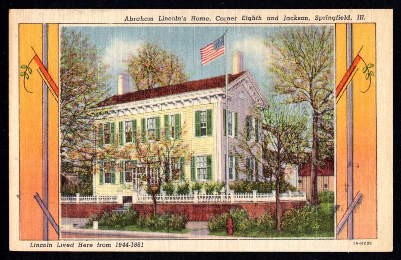 Illinois SPRINGFIELD Abraham Lincoln's Home, Corner Eighth and Jackson pm1952