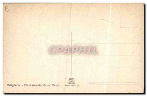 Postcard Old Army Artigliera Piazzamento di Canon pezzo