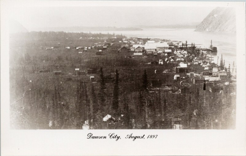 Dawson City Yukon in 1897 Birdseye YT Unused Real Photo Postcard G66