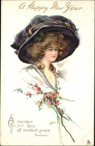 Tuck Maidens Fair #2913 Pretty Woman Giant Hat c1910 Postcard