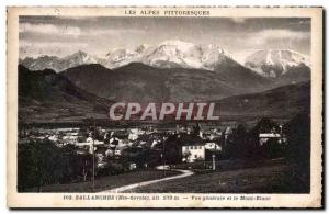 Postcard Old Sallanches General view and Mont Blanc