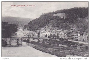HANN. MUNDEN (Lower Saxony), Germany, 1900-1910s; Weserblick, Bridge