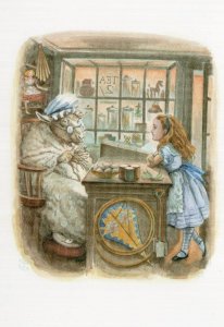 Old Sheep Shop Alice Through The Looking Glass Book Postcard