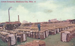 Vintage Postcard 1910's Cotton Compress Oklahoma City Oklahoma OK