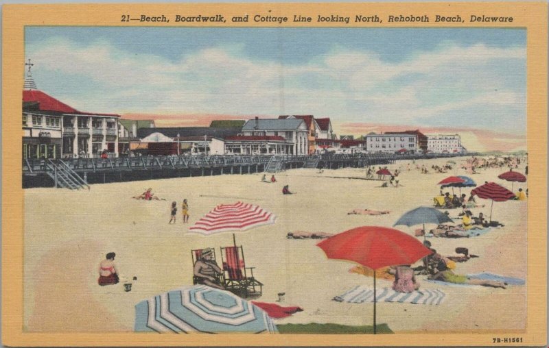 Postcard Beach Boardwalk and Cottage Looking North Rehoboth Beach DE