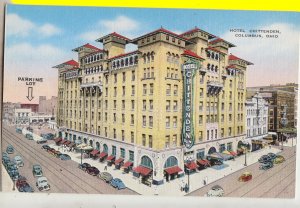 P2970,  vintage postcard high street active scene hotel chittenden columbus oh