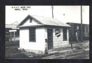 RPPC HAWES TEXAS MK&T KATY RAILROAD DEPOT TRAIN STATION REAL PHOTO POSTCARD