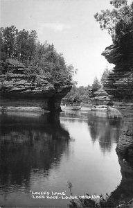 Lover's Lane Lake Rock Real Photo Lower Dells WI 