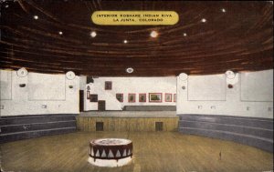 La Junta CO Koshare Native American Indian Kiva Interior Vintage Postcard