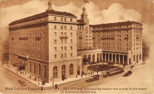 HOTEL OAKLAND Street Scene Oakland, CA Alameda County 1913 Vintage Postcard