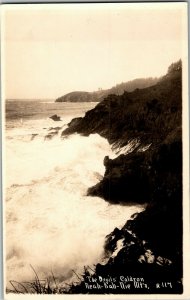 RPPC Devils Cauldron Neahkahnie Mountain OR Vintage Postcard K32