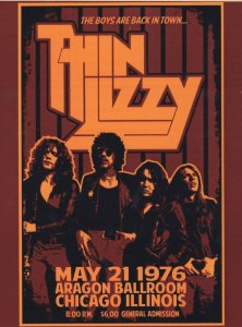 Thin Lizzy Live at Chicago Illinois USA Concert Poster Postcard