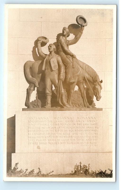 *Men This is the Place Monument Salt Lake City Utah Vintage Photo Postcard C47