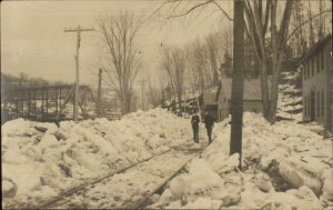 Springfield VT Electric Railway Co in Winter c1910 Real Photo Postcard