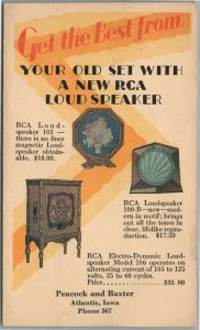 ATLANTIC IA RCA LOUD SPEAKER ADVERTISING VINTAGE POSTCARD