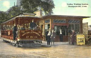 Thompsonville CT Trolley Waiting Station Poster Postcard