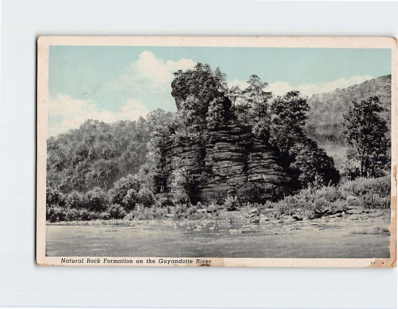Postcard Natural Rock Formation on the Guyandotte River, West Virginia