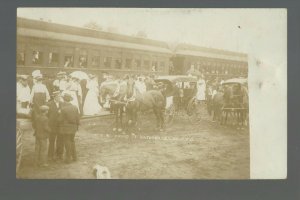 Waterville MINNESOTA RPPC c1910 TRAIN W.O.W. PICNIC Woodmen nr Waseca Faribault 