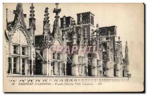 Old Postcard Chateau D & # 39Amboise Facade Charles VIII skylights