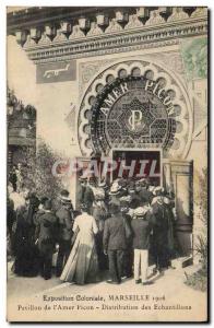 Old Postcard Exhibition Pavilion of Marseille in 1906 & # 39Amer Picon Sample...