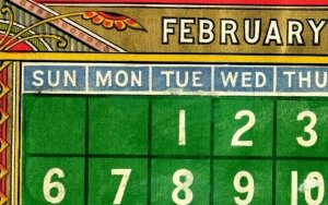 1881 Graphical Scrap Cincinnati OH Printers February Calendar Art Nouveau 7A