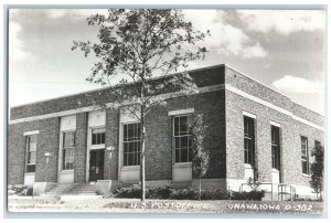 c1940's US Post Office Building Onawa Iowa IA RPPC Photo Vintage Postcard