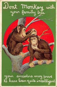 Don't Monkey With Your Family Tree Your Ancestors Intelligent Humor postcard
