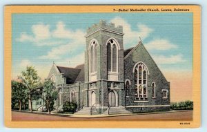 LEWES, Delaware DE ~ BETHEL METHODIST CHURCH c1940s Sussex County Linen Postcard