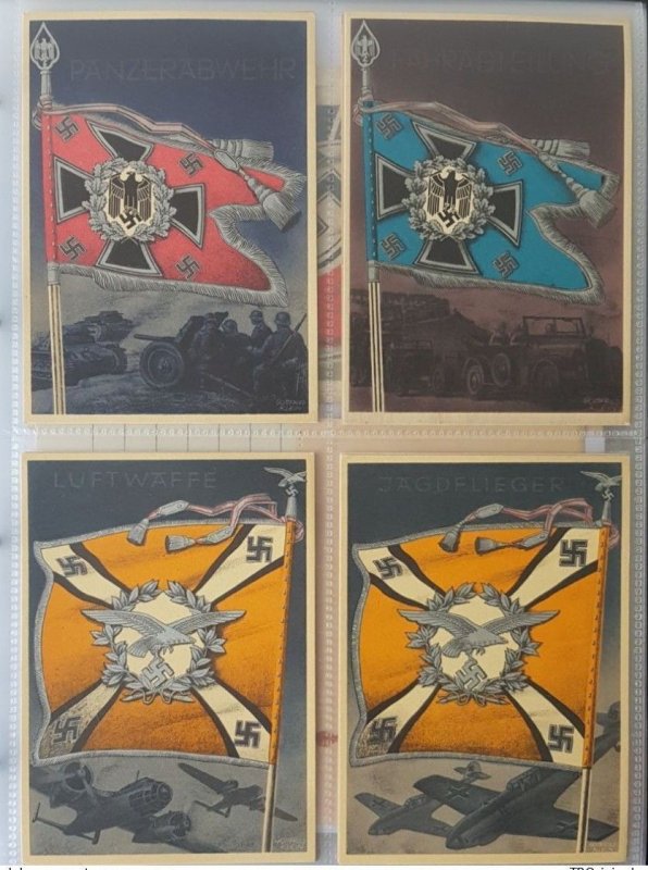 GERMAN THIRD 3rd REICH PROPAGANDA COMPLETE SET WEHRMACHT STANDARDS WITH SLEEVE
